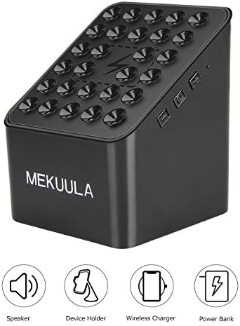 MEKUULA Wireless Bluetooth Speaker, Portable Power Bank, 5W Portable Wireless Bluetooth Stereo Sound Speaker with 5000mAh, Support Charger, Phone Suction Holder