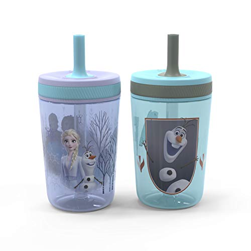 Zak Designs Disney Frozen II Movie Kelso Tumbler Set, Leak-Proof Screw-On Lid w…