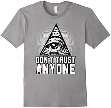 Men's Illuminati Shirt - Don't Trust Anyone Large Slate