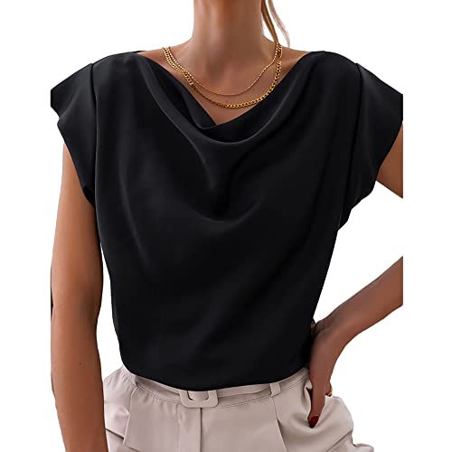 Janepam Womens Tops Plain Solid Color Lantern Cuff Long Sleeve S 並行輸入品