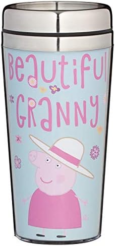 Kids Cartoon Mother's Day, Mum's Birthday Licenced Travel Mug (Peppa Pig - Beautiful Granny)