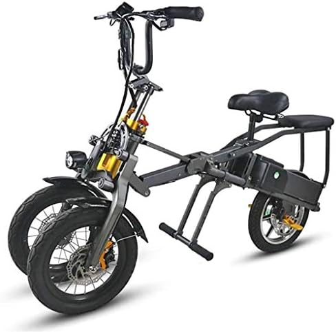 CZALBL Three-wheel Folding Electric Vehicle, Portable Folding Aluminum Alloy Material Tricycle for Crowded Urban Traffic