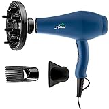 Negative Ion Hair Blow Dryer with Diffuser | Professional Anti-frizz 1875W | Extra-Fast Infrared Blow dryer Straightener with Quiet Salon-Grade Motor | 3 Attachments, 3 Heat Settings and 2 Speeds