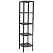 HOMFA Bamboo Bathroom Shelf 5-Tier Tower Free Standing Rack Multifunctional Storage Organizer(Retro Color)