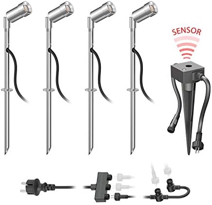 Parlat Spico LED Garden Spotlight with Ground Spike and Twilight Sensor for Outdoor Use IP44 68 Lumen Warm White (Set Selectable)