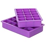 Elbee Home 613 Set Of 2 Silicone Ice Cube Trays Easy Release Pop Out Makes 30 Cubes