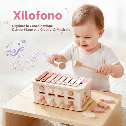 Vanplay Montessori Games 1 Year Old Children Games 1 2 3 Years Toys Child 1 Year, 7 in 1 Musical Instruments Children Xylophone Children, Educational Games Gifts Children 1 Year