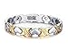 Womens Love Heart Magnetic Therapy Stainless Steel Link Bracelet in Fine Gift Box, Gold Plated
