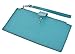 RFID Blocking Womens Leather Bifold Wallet Thin Zipper Card Holder Wallet Purse (Blue)