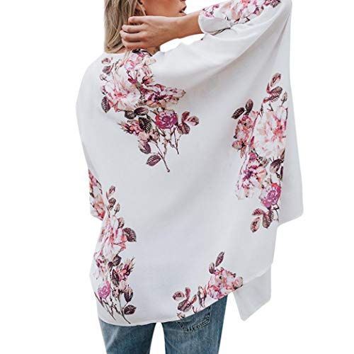 image for GOVOW Chiffon Shawl Print Kimono Cardigan for Womens Top Cover Up Casu