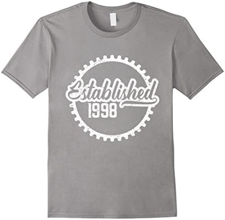 Men's Established 1998 Stamp 18th Present Gift Party T-Shirt Small Slate