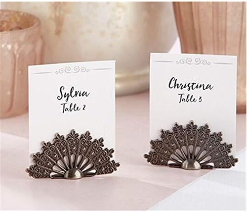 20 pcs Wedding Favors Fan Party Reception Place Card Holder Number Name Table Menu Picture Photo Clip Card Holder Stand