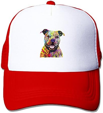 The Pit Bulls Steal Your Heart Men's Fitted Mesh Hat Baseball Caps Red