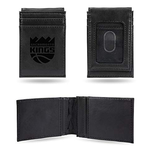 Rico Industries Laser Engraved Front Pocket Wallet, Sacramento Kings,Black
