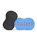 HALLO Hair Brush Sponge Twist Wave Barber Tool For Dreads Afro Locs Twist Curl Coil Black (2 Pack)