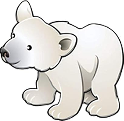 Amazon Com Cute Baby Bear Cub Cartoon Emoji White Polar Bear Vinyl Sticker 8 Tall Kitchen Dining