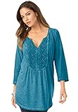 Roamans Women's Plus Size Crochet Tunic