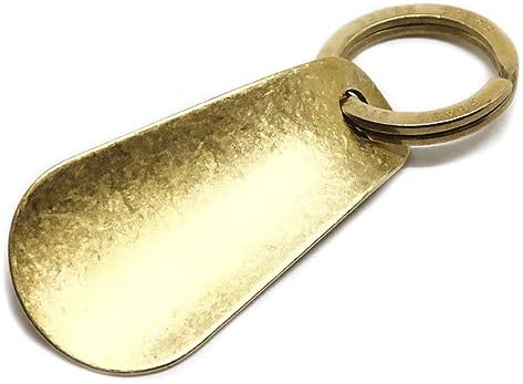 Amazon Brass Store ブラスストア 真鍮製 靴べら シューホーン ショート オリジナルリング仕様 二重カン付き キーホルダー 金 ゴールド ブラス レザー キーリング 靴ベラ キーホルダー 通販