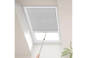 Cordless Blackout Cellular Shades, Skylight Window Blinds for Roof & Doors, Room Darkening Honeycomb Shades for Home – Grey-6