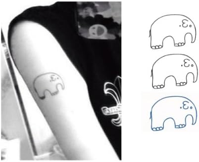 Elephant -temporary tattoo set of 3