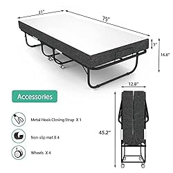 Foxemart Folding Bed with Mattress Portable