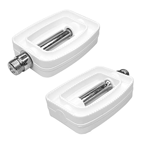 cyclingcolors children kid bike pedals 9/16 axle 60x80mm pair boy girl bicycle flat, White