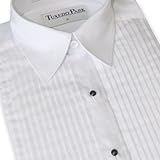 Women's Pleated Standard Collar Tuxedo Shirt