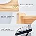 ViviPet Cat Dining Table - 15° Tilted Platform Pet Feeder_ Solid Pine Stand with Ceramic Bowls – Elevated Cat Feeder Raised Cat Bowl Mykonos Collection (Wood Stand, White Bowls)