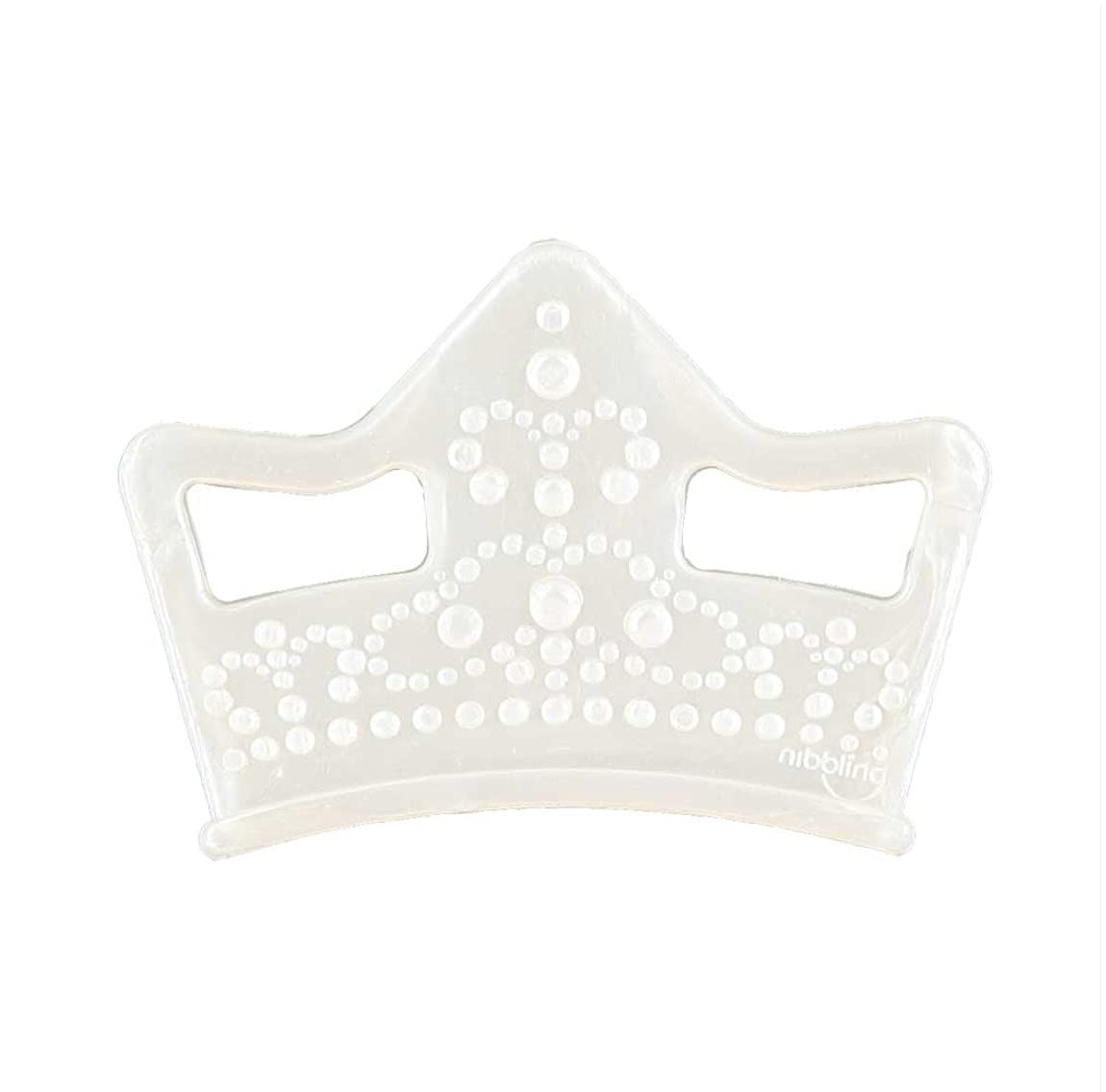 NIBBLING Royal Tiara Teether - Baby Teething Toy - BPA Free Food Grade Silicone, Safety Tested for The UK and EU, Beautiful Gift Packaging Jubilee - Pearl