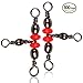 Sougayilang 3 Way Barrel Swivel Fishing Swivel Tangle Fishing Tackle Accessories Pack of 100pcs-Style #1
