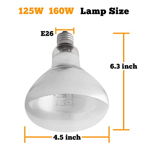 TEKIZOO UVA UVB Super Sun Lamp High Intensity Self-Ballasted Heat Basking Mercury Vapor Lamp/Light/Bulb for Reptile and Amphibian (125W)