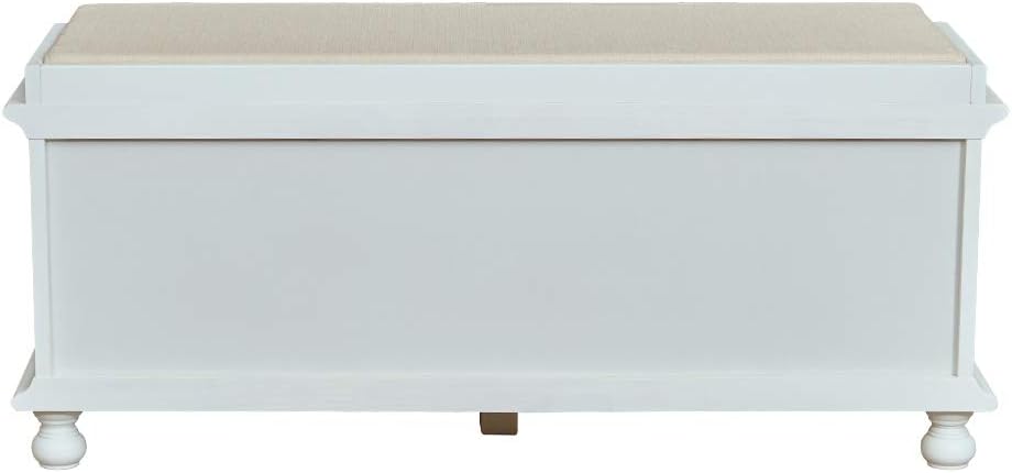  Brand – Ravenna Home Classic Solid Pine Storage Bench, 45"W, White Wash Finish: Kitchen & Dining