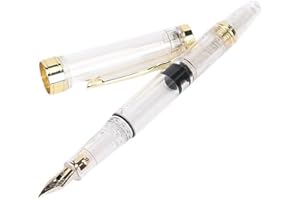 Transparent Fountain Pen with Ink Converter, Fine Nib Calligraphy Pen for Writing, Drawing, Smooth Writing, Gift for Writers,