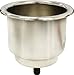 SeaSense Stainless Steel Recessed Cup Holder with Pad, Gasket, and Barb