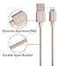 iPhone Charger, YEONPHOM 3Pack 6ft Nylon Braided Long Lightning Cable USB Cord Charging Cables for iPhone 7/7plus 6s, 6s Plus, 6plus, 6,SE,5s 5c 5,iPad Mini, Air,Pro,iPod. Compatible with iOS9.(Gold)