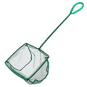 Uniclife-15cm-Aquarium-Fish-Net-Fine-Mesh-Fish-Catch-Nets-with-Plastic-Handle-Green Uniclife 10/15/20/25 cm Aquarium Fish Net Fine Mesh Fish Catch Nets with Plastic Handle - Green