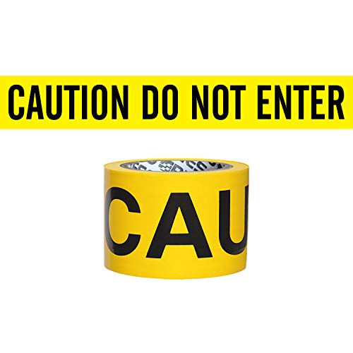 Presco Premium Printed Barricade Tape: 3 in. x 300 ft. (Yellow with Black"CAUTION DO NOT ENTER" printing)