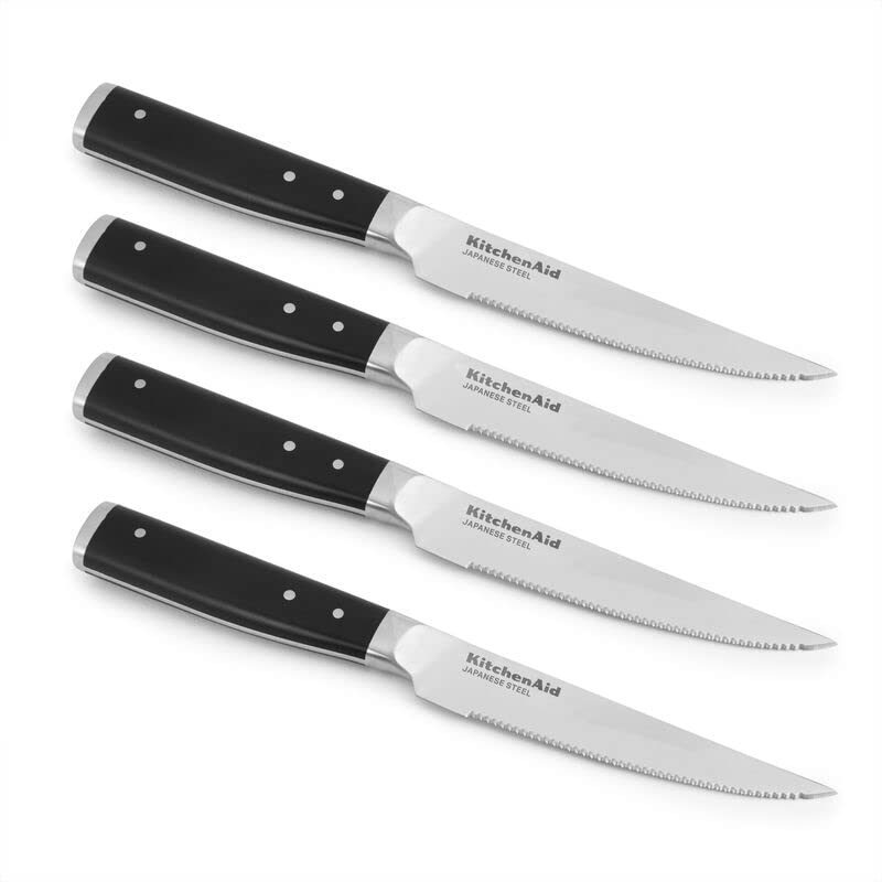 KitchenAid Gourmet 4 Piece Triple Rivet Steak Knife Set, High