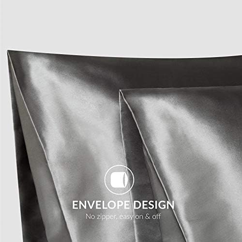 Bedsure Satin Pillowcase for Hair and Skin, 2-Pack - Queen Size (20x30 inches) Pillow Cases - Satin Pillow Covers with Envelope Closure, Dark Grey 7 Bedsure Satin Pillowcase for Hair and Skin, 2-Pack - Queen Size (20x30 inches) Pillow Cases - Satin Pillow Covers with Envelope Closure, Dark Grey