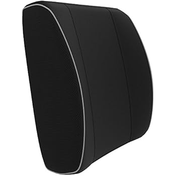 Vremi Premium Memory Foam Lumbar Support Pillow - Chair Cushion for Lower Back Pain - Best Office Home Gaming Computer Desk and Car Chair with Adjustable Dual Straps for Work or Travel - Black