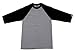 Pro Club Mens 3/4 Sleeve Raglan Baseball T Shirt, Grey/Black, Large