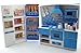 Blue Deluxe Modern Barbie Size Kitchen Stove, Fridg, Micro Wave Etc