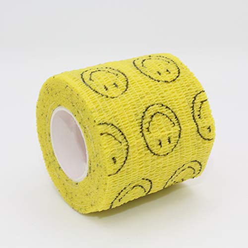 Leen4You Bandage Cohesive Non Woven Bandage Adhesive Bandage Medical Bandage, Sports Bandage, Dog Horse Pet Vet Animal Wound Cohesive Bandage Wrap Leg Support (W:5cm/2 inch,L:4.5m, Pattern Mix)-Pack o