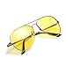 Myiaur Aviator Night-driving Glasses, Polarized Night-Vision Glasses for Fashion Men&Women, Anti Glare Vision Yellow Glasses (A1 gun frame yellow night-driving glasses)
