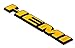 Aimoll 2pcs HEMI Side Fender Emblem Badge Plate Decal with Sticker for Dodge Charger V8 RT Ram 1500 Challenger (yellow)