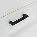 Goldenwarm 3in Black Cabinet Pulls - LSJ12BK76-5PK Modern Drawer Pulls 5Pack