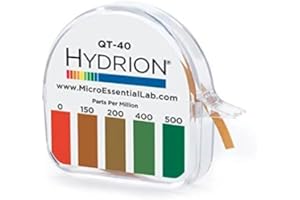 HYDRION QT-40 Quaternary Sanitizer Test Tape 15 feet Roll Quat Color Chart 0-500 ppm Range for 4 Chain Sanitizers