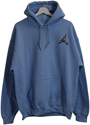Actual Fact Biggie x Jordan Mic Slam Dunk Light Blue Hip Hop Big Hoodie Hooded Sweatshirt Top (Small-XXLarge)