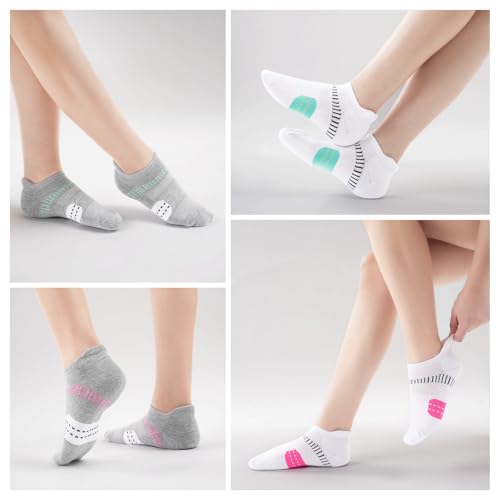 EconioSocken Sneaker Socks Women's 39-42, Anti-Blister Running Socks with Padded Support Short Ankle Socks Breathable Sports Socks Trainer Socks Women's 35-38.6 Pairs