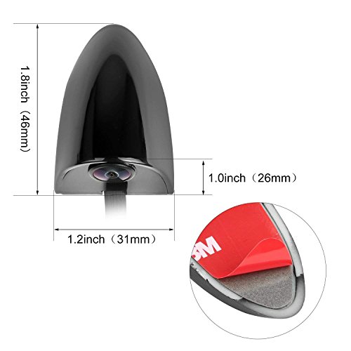 OBEST Car Blind Spot Side View Camera Kit Infrared LEDs Night Vision Without Guide Line Waterproof, Mirror/Non-Mirror Image Available with Switcher Cable (Black) - Thumbnail 4